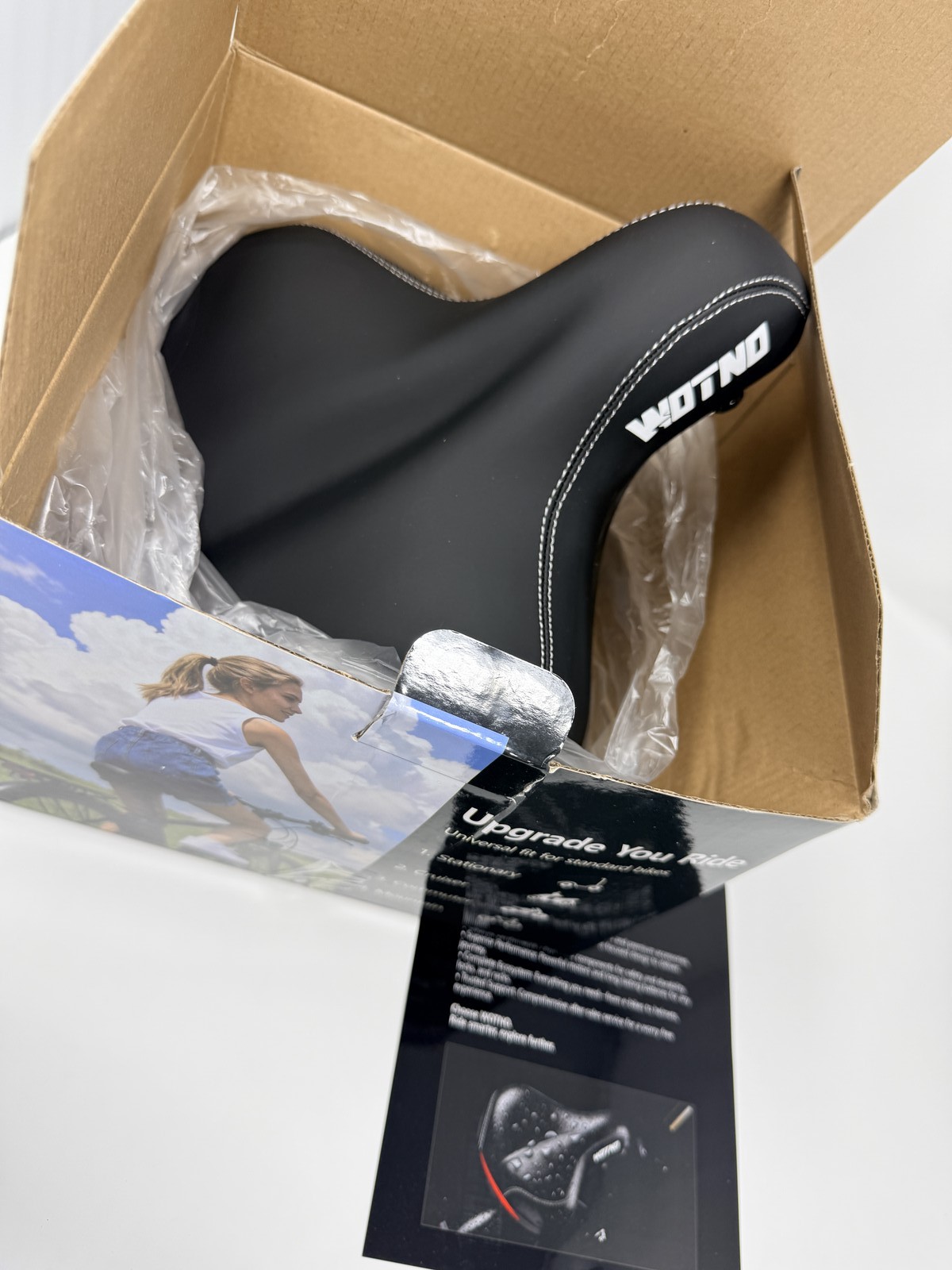 WOTNO Comfort Bike Seat Saddle Universal Fit Padded Bicycle Cushion Black New