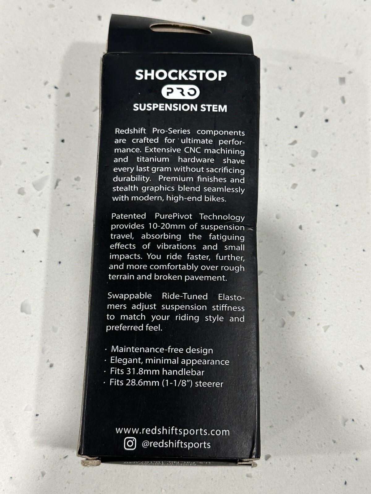 Redshift ShockStop PRO Suspension Stem +/-6 deg 90mm 1 1/8″ steerer (31.8 Clamp)