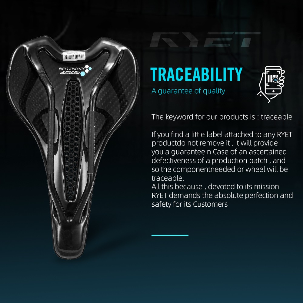3D Printed Bike Road MTB Saddle Ultralight Full Carbon Fiber Rails Hollow Relief