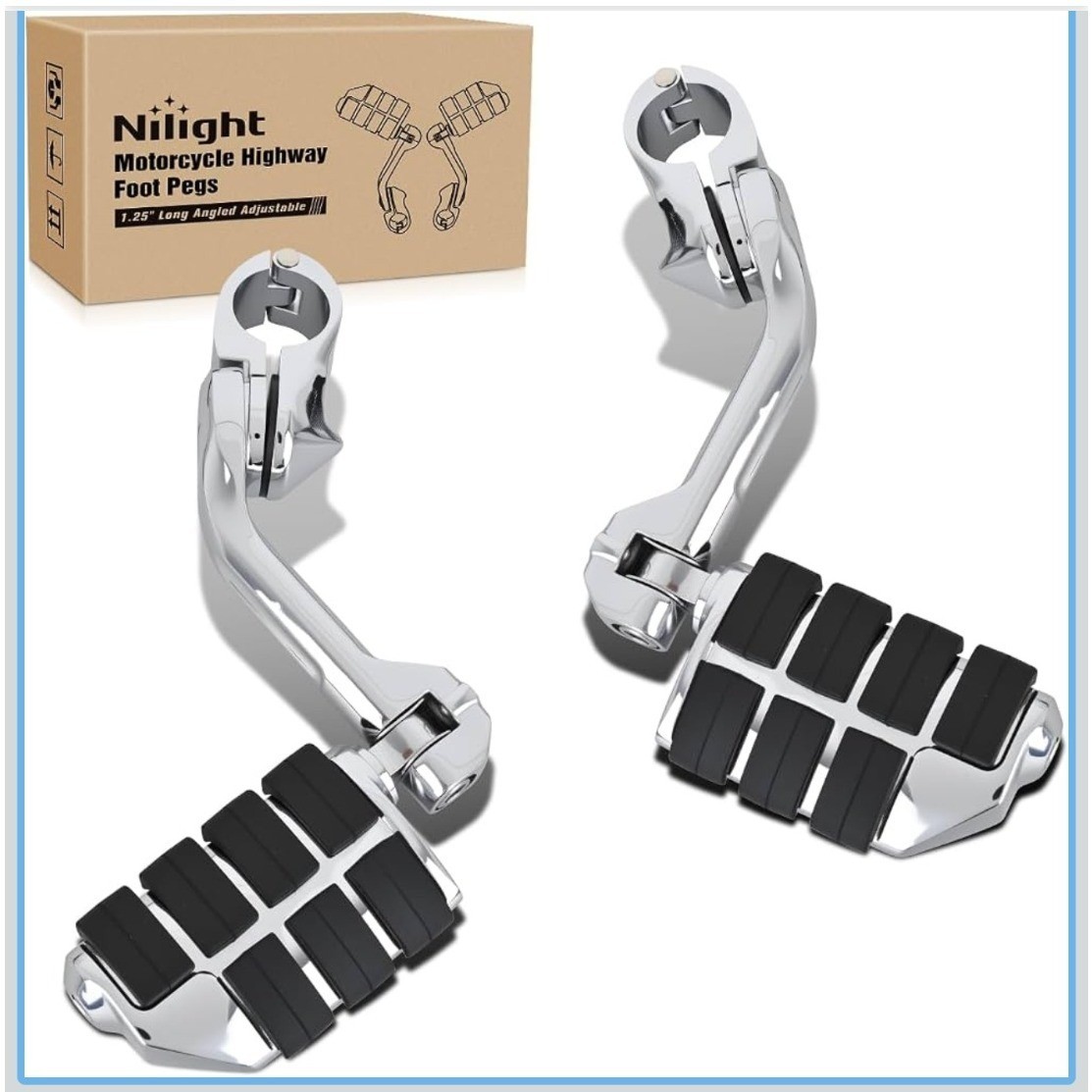 1-1/4″ 1.25″ Motorcycle Highway Crash Bar Foot Pegs Fit For Harley Touring