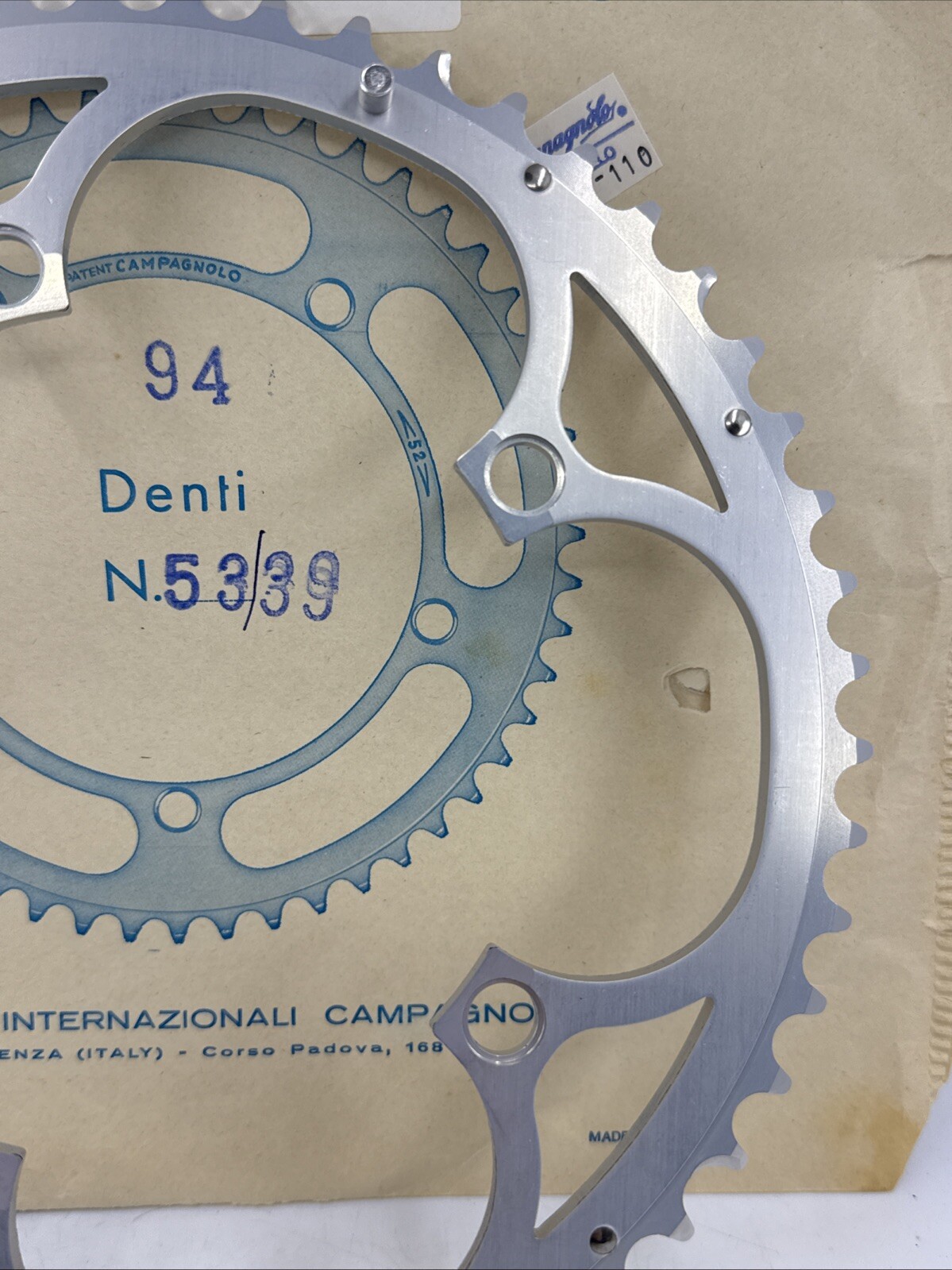 NOS VINTAGE Campagnolo CHORUS & ATHENA 135mm BCD 52-tooth Chainring Silver