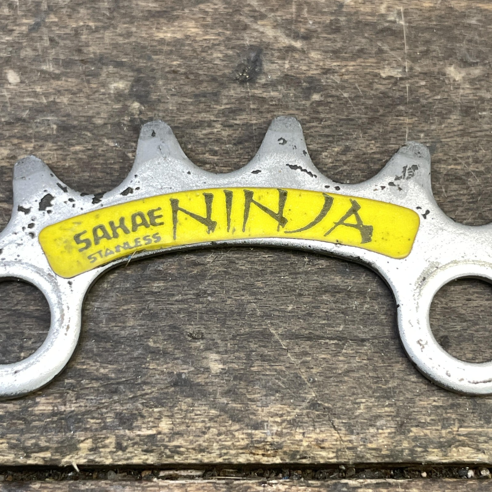 Vintage Sakae Ninja 24T Inner Chainring 74 BCD 5-Arm Silver Steel MTB GRanny