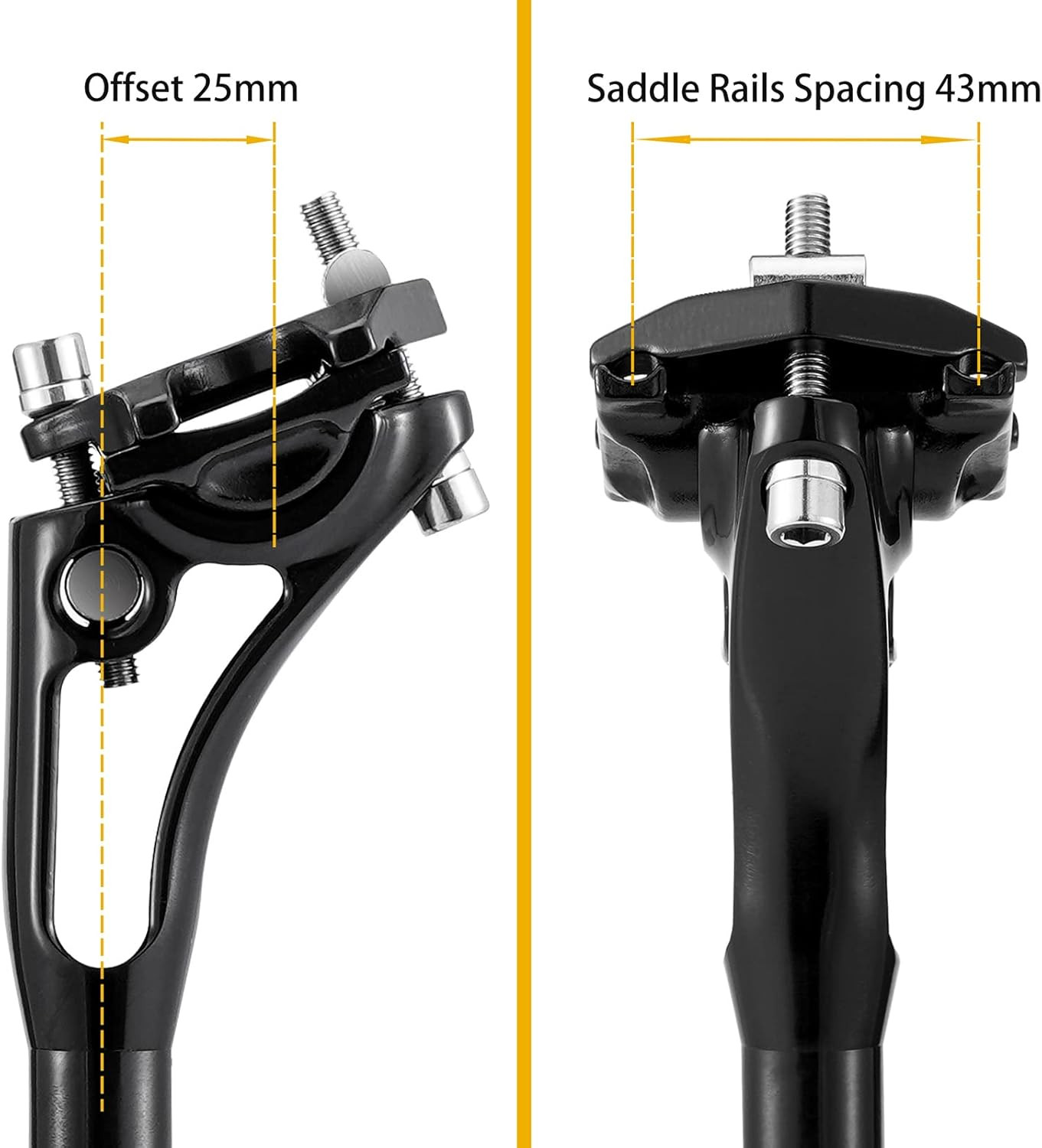 Suspension Seatpost 27.2 – 33.9 400Mm, Adjustable Two-Way-Bolt Clamp, Reduce Win