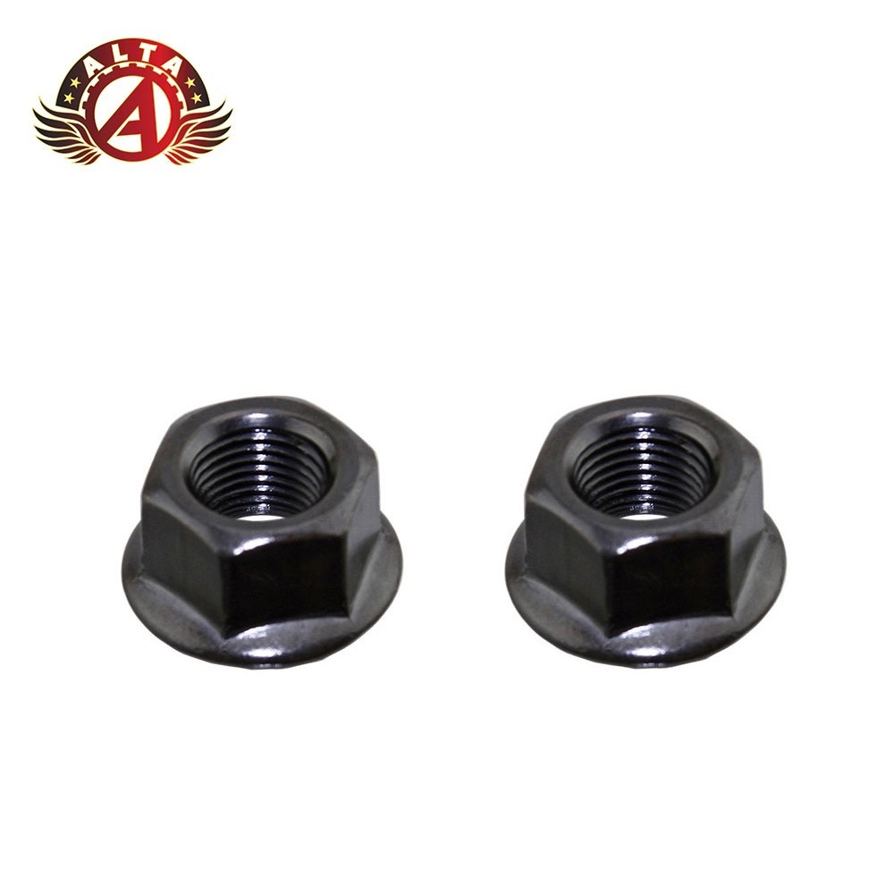ALTA 2pc Bicycle Flange Axle Nuts 3/8 x 26T Black Bike Hub Front Rear Freewheel.