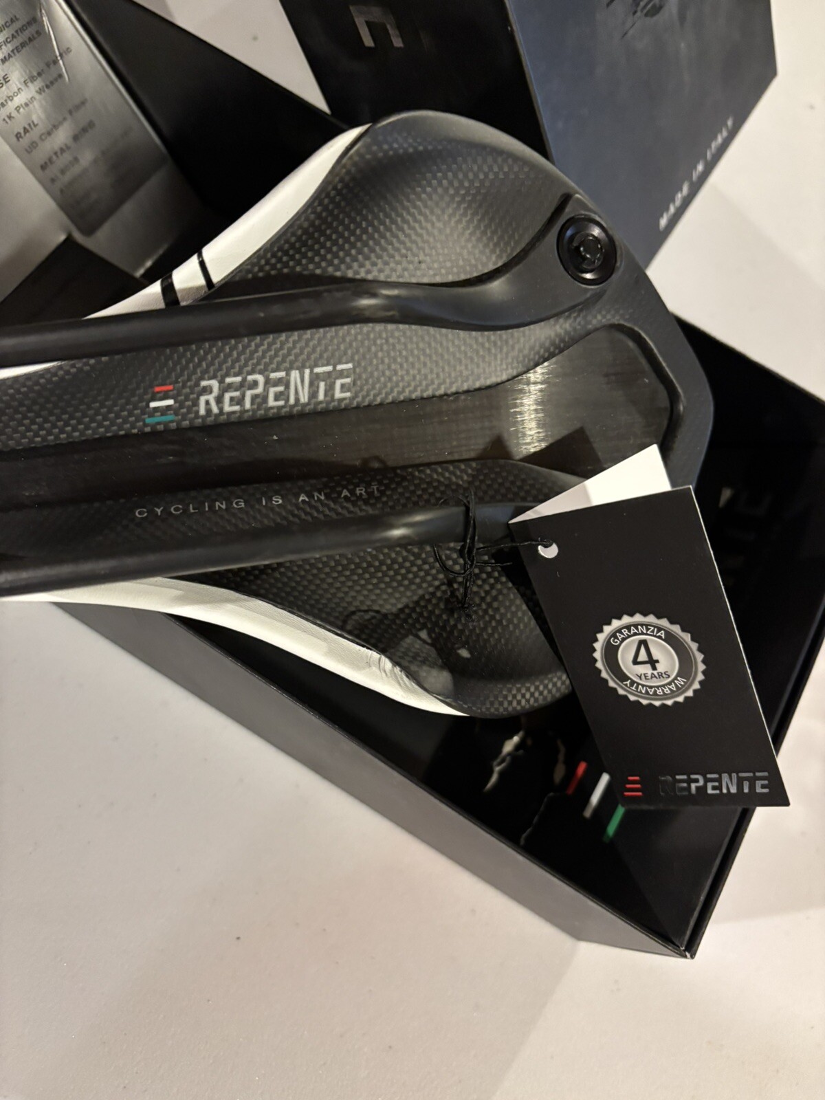 Selle Repente Kuma 4.0 Italian FULL Carbon bike Saddle WHITE TRIBAL -ITALY 145g