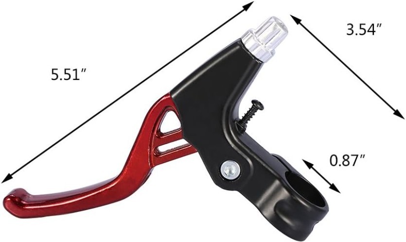 Ambidextrous Bicycle Brake Handle Set – Automatic Restoration – 6.3 inch – Red