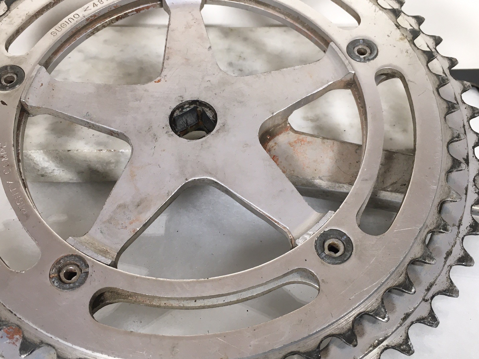 VGC, Sugino Mighty Competition, 3 piece crankset, 171mm, 54/48t chainrings