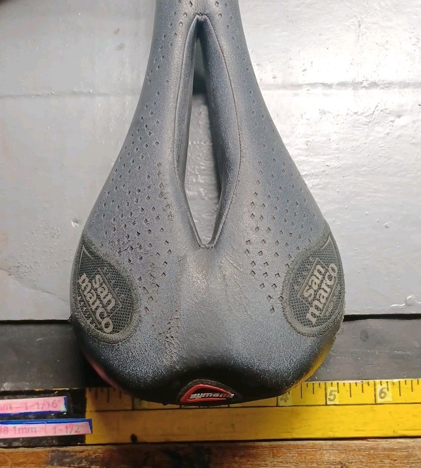 Vintage Selle San Marco Era Bicycle Saddle Seat Italy Aymano Carbon Fiber Used