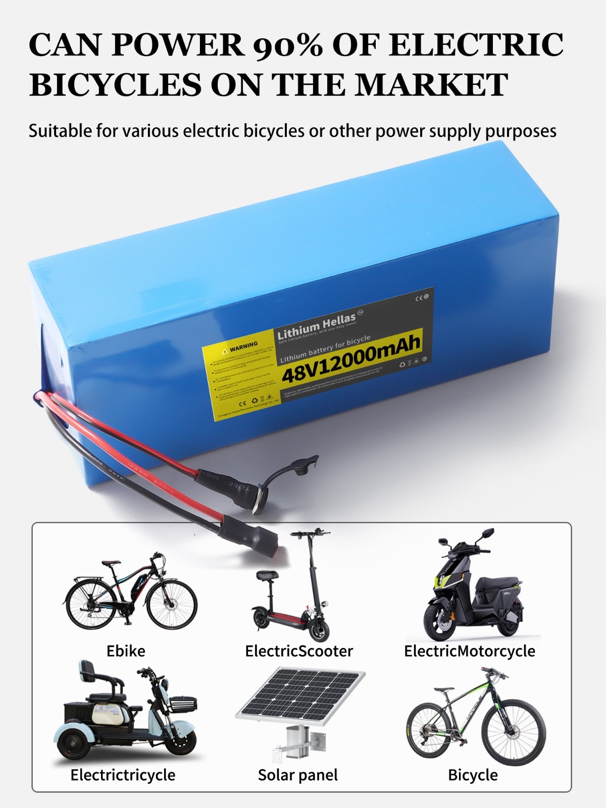 48V12Ah Electric Bicycle EBike Scooter Li-ion Battery With BMS High Performance