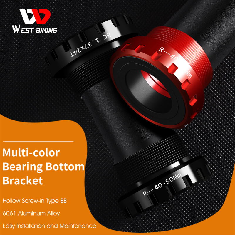 Aluminum Alloy Hollow Bike Bottom Bracket MTB Mountain Road Bike Sealed Bearing