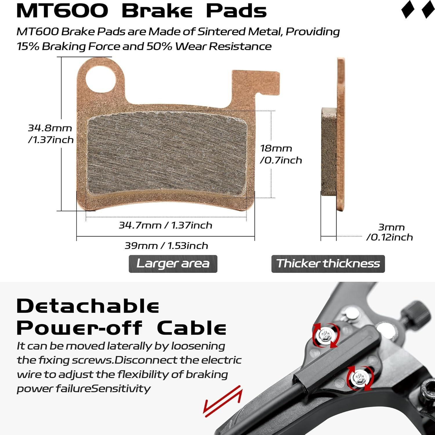 E-Bike Hydraulic Disc Brake Set – 4-Piston Rear, Pre-Bled Mineral Oil, Powerful