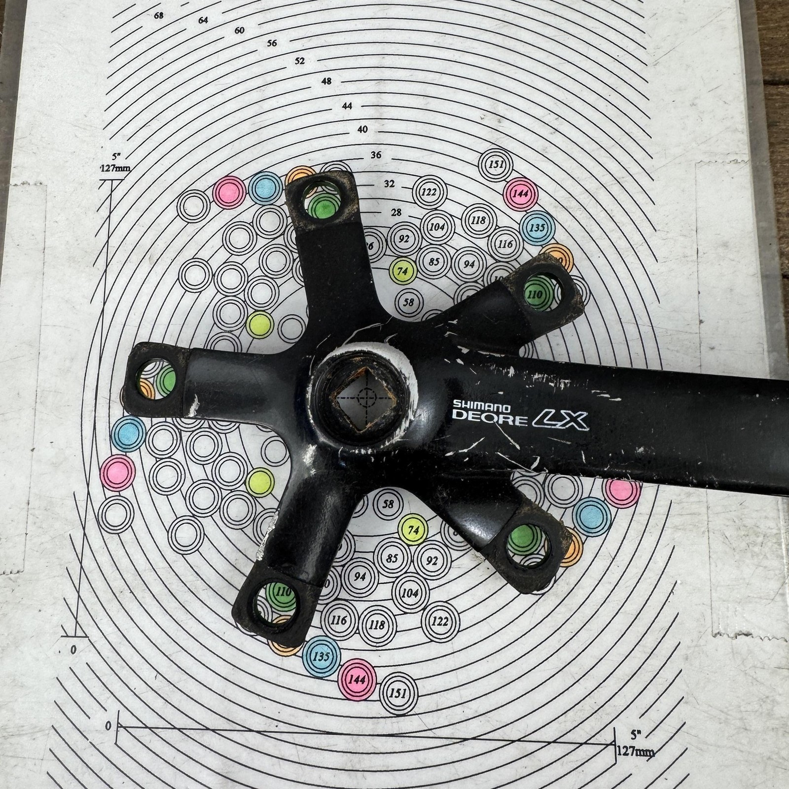Vintage Shimano Deore LX Crank Set FC-M560 175 Mm 110 BCD MTB Black Arms 1990s