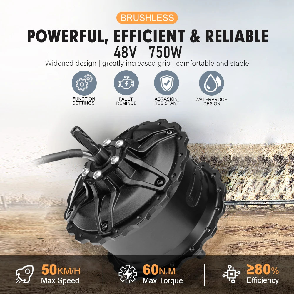 Electric Fat Bike 48V 750W 4.0 Rear Hub Motor Wheel Bike Conversion Kit 20/24/26