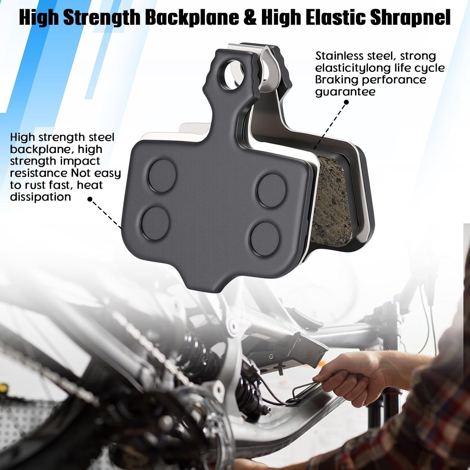 8 Pairs Bike Disc Brake Pads Set for Avid Elixir MTB Ebike Hydraulic Brakes