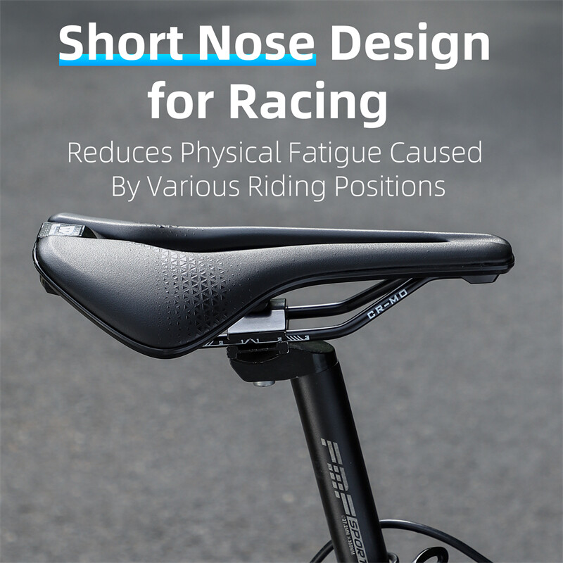 PU Leather Bike Seat Short Nose Racing Bike Saddle Hollow Bicycle Saddle Cushion