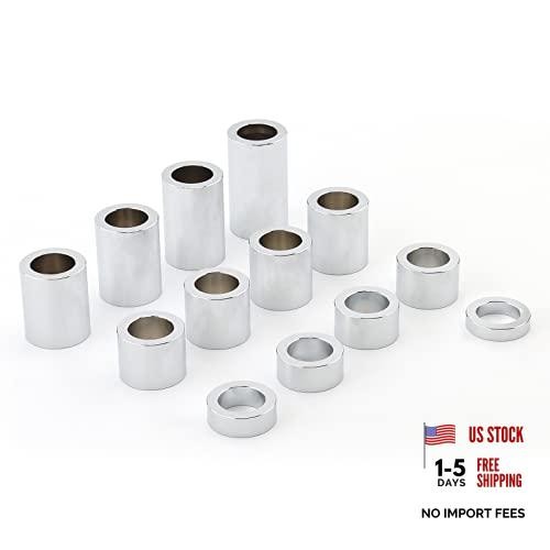 13 Pcs Wheel Axle Spacer Kit – 3/4″ (0.75) ID 1-1/8″ I.D.3/4″-O.D.1-1/8″ Chrome