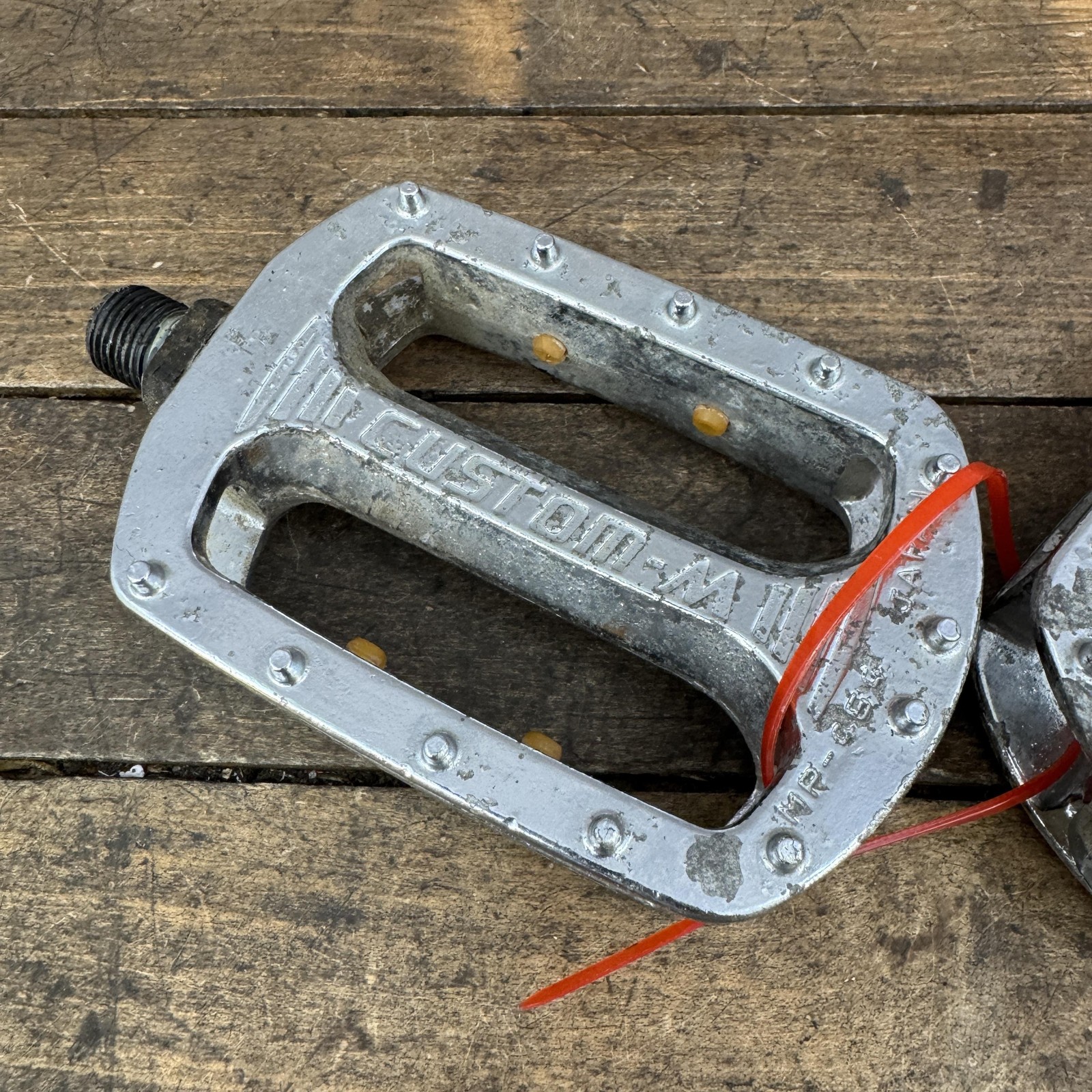 Vintage SR Custom-M BMX Pedals 9/16 Chrome Silver Pair Japan Old School 80s