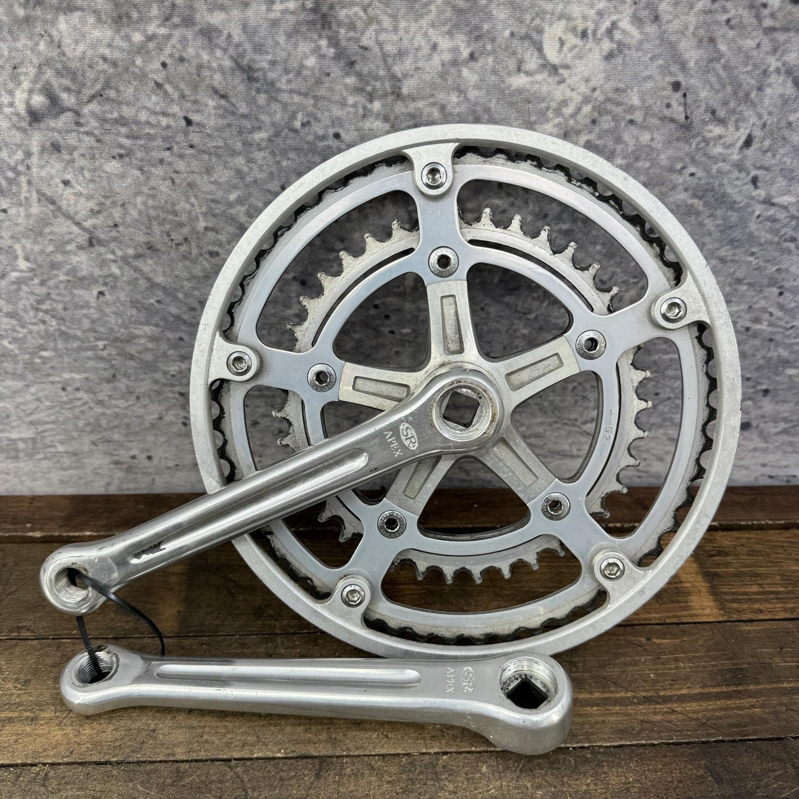 Vintage SR Apex Crankset 118 BCD Double 52T 170mm Square Taper Crank 1981 Japan