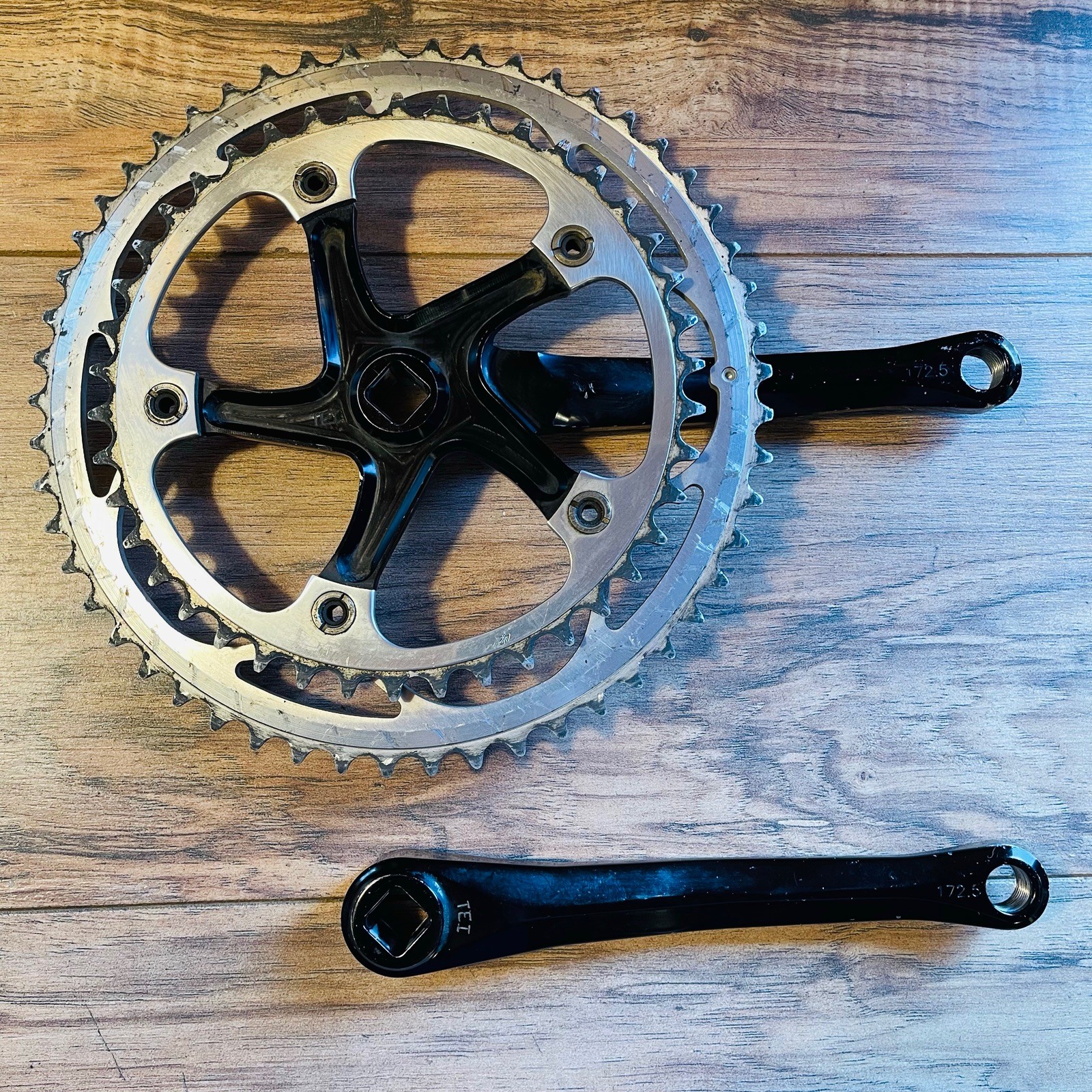 Rare Grafton Joystix CNC Double Road Cranks 172.5 130 BCD Square Taper Black