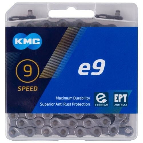 KMC e9 EPT eBike Chain 9 Speed 136 Links Gray Anti-Rust