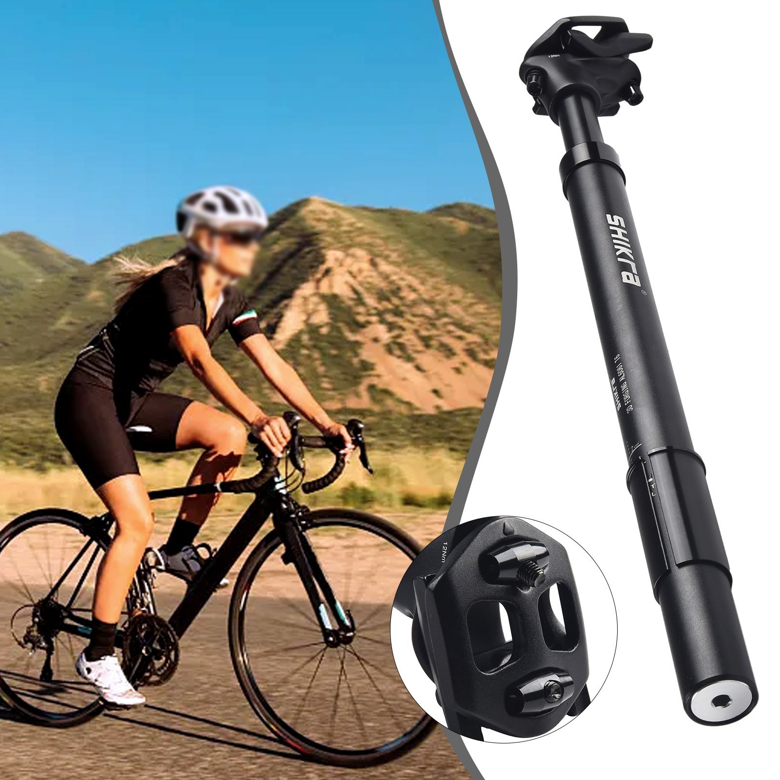 Seatpost Bike Shock Absorber Spring 27.2-33.9x400MM Aluminum Alloy Bicycle