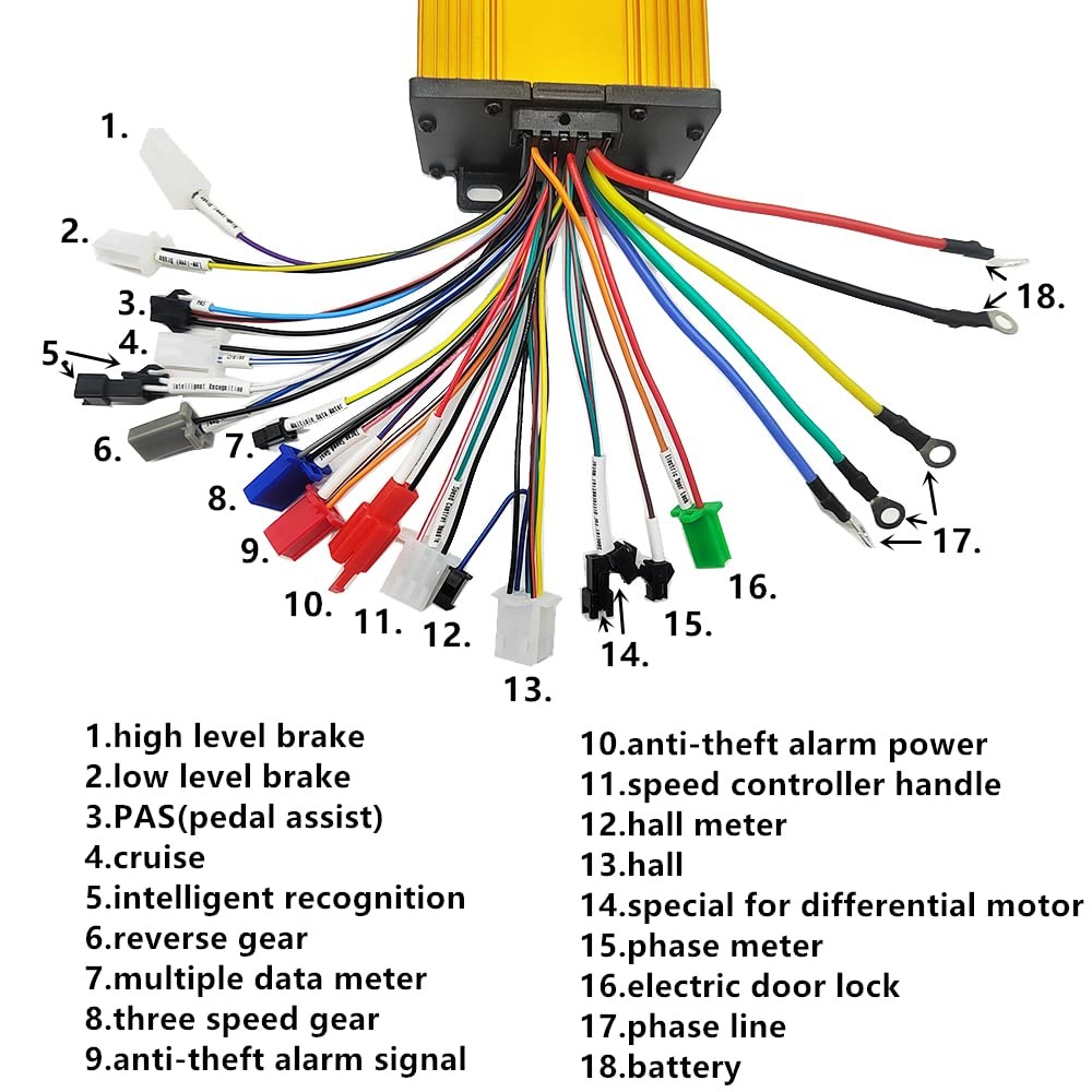 ChongXiao 36V 48V 52V 60V 64V 72V 26A33A 500W 800W 1000W Universal Brushless …