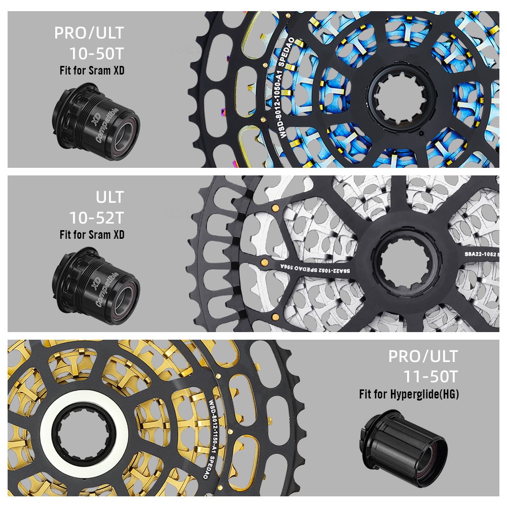 SPEDAO 12S MTB Cassette 10-52T 10-50T 11-50T XD HG Freewheel Lightweight CNC