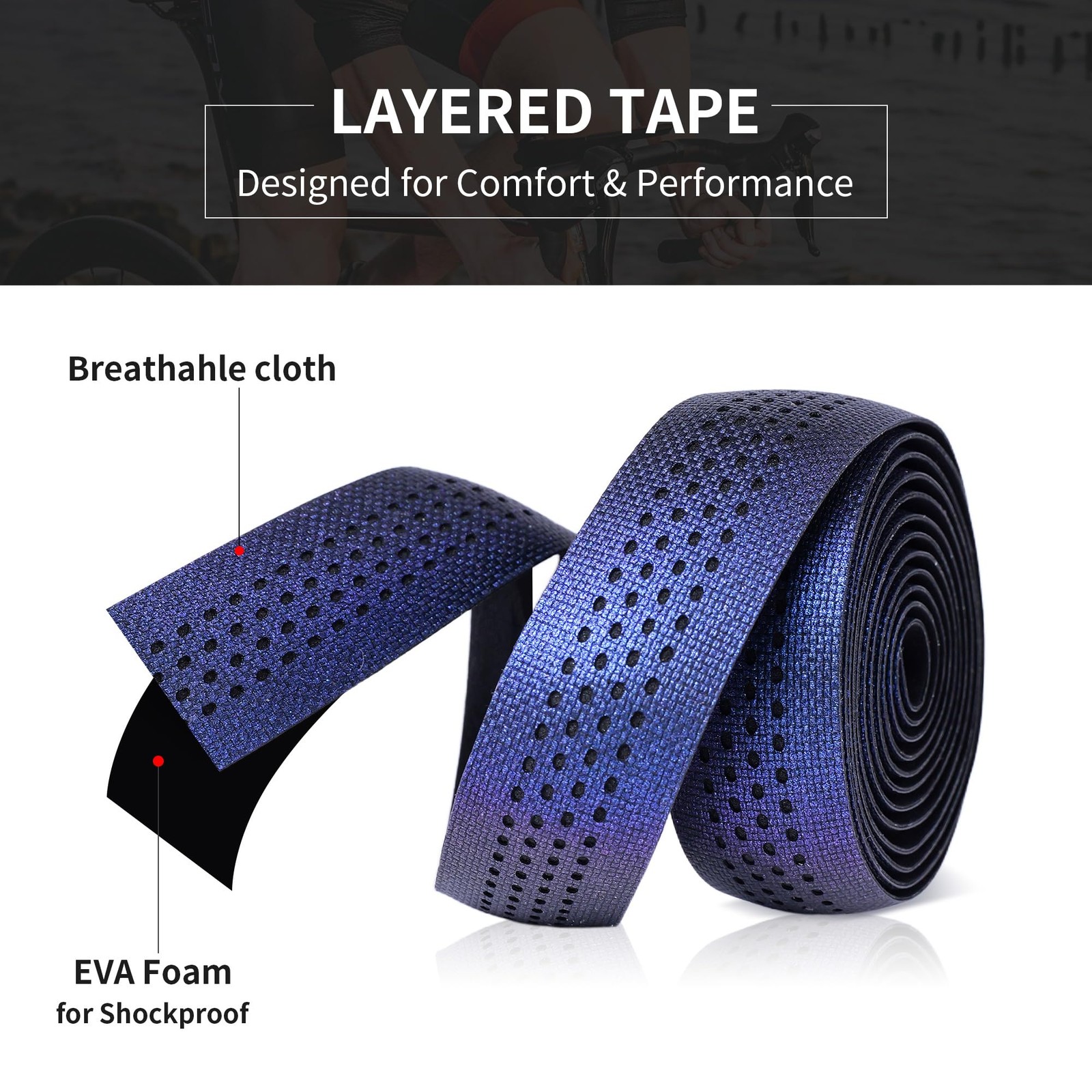 1 Pair Bike Handlebar Tape – Non-Slip & Stain-Resistant Bar Tape, Shock Absor…