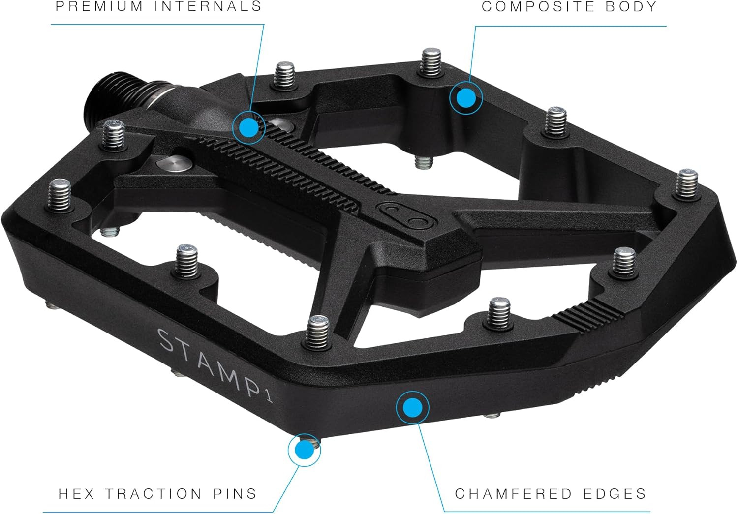 Stamp Flat MTB Pedals – Size-Specific, Lightweight, Versatile, Durable Bike Peda