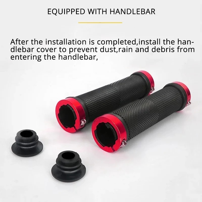 Bicycle Lock-On Grips Cycling Rubber Dual Lock Bike Road MTB Gravel Mountain