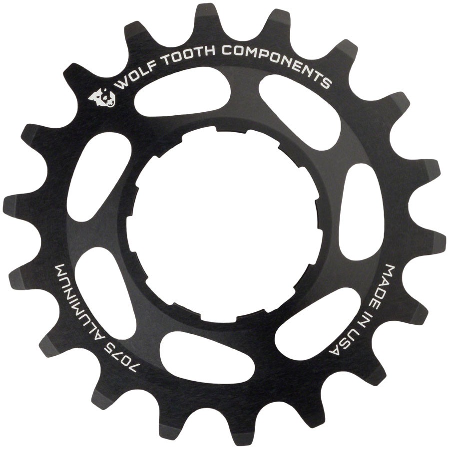 Wolf Tooth Single Speed Aluminum Cog – 20t, Compatible with 3/32″ Chains, Black