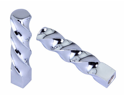 Bike Twisted Pegs 26t W=1/2 L=3 Chrome.