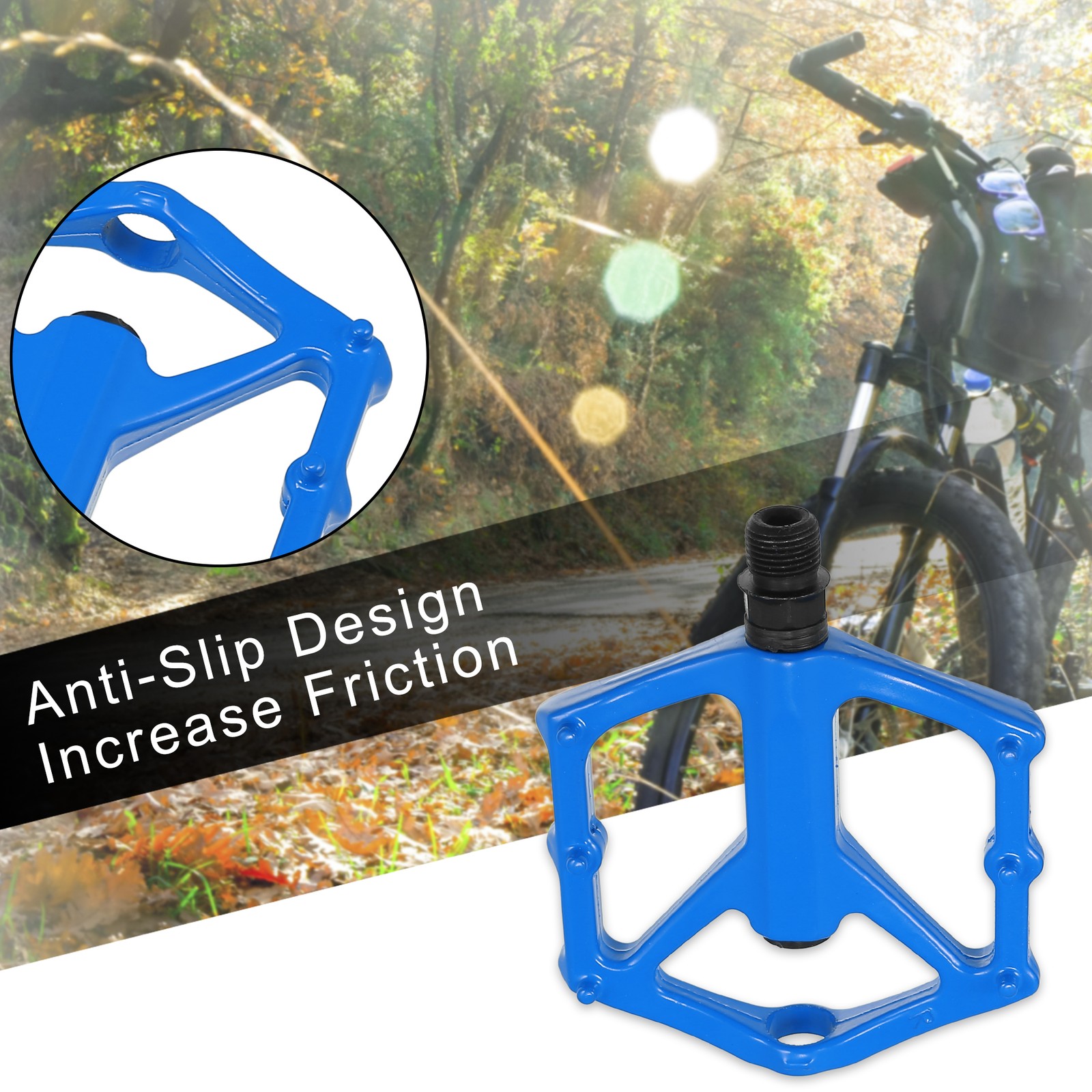 1 Pair Aluminum Alloy Bicycle Pedal Rear Foot Peg Blue Fit 9/16 Inch Axles