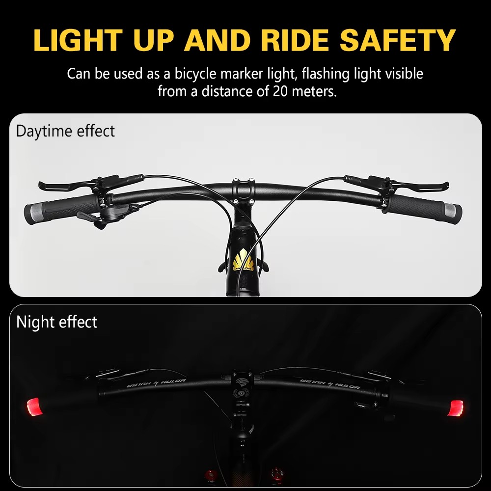 12 LED Models Rechargeable Handlebars Grips Shockproofed Bike Handlebars Grips