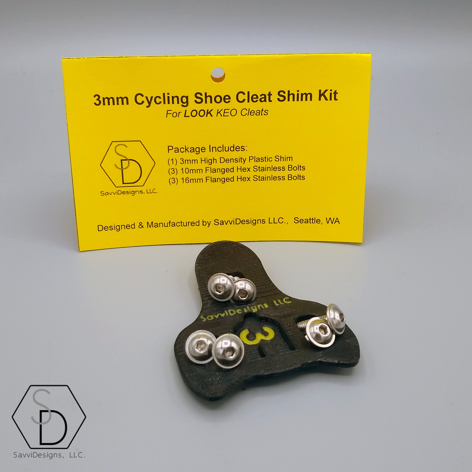 LOOK KEO 3mm Cleat Spacer Cycling Shoe Shim – WITH BOLTS
