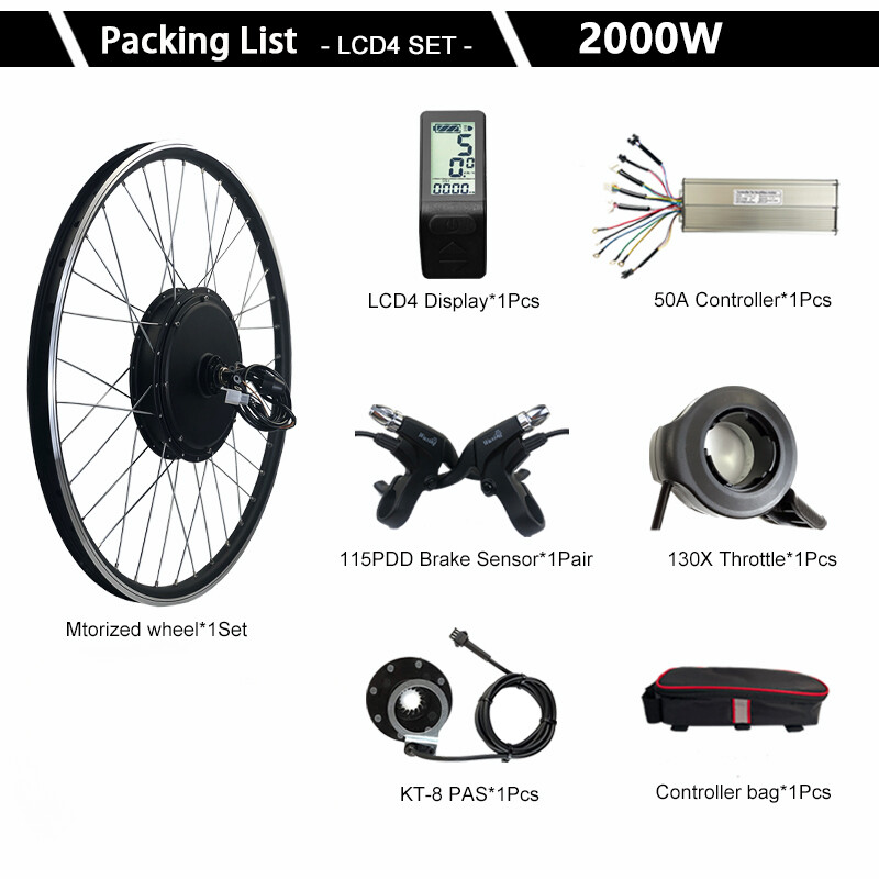 48/52V 2000W Mountain Electric Bicycle Front Rear Wheel Hub Motor 20-29inch 700C