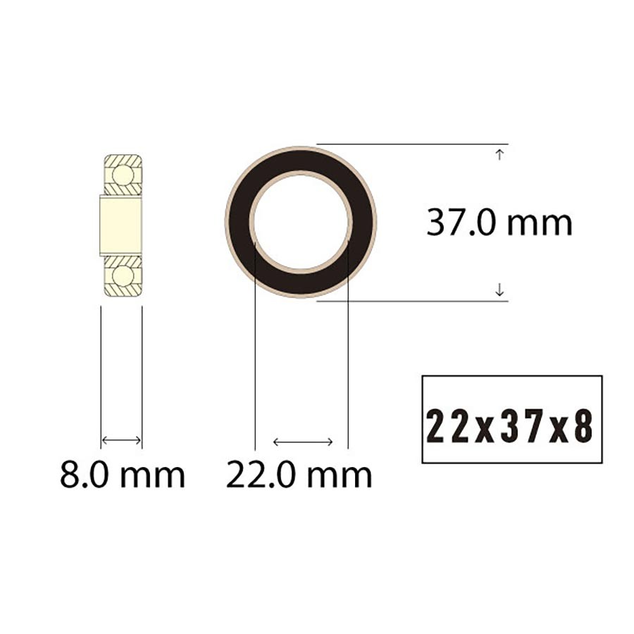 Wheels Manufacturing Sealed Bearings ABEC 3, Sealed Cartridge Bearing, MR