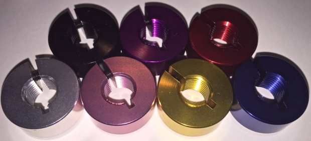 TNT BICYCLES – ALUMINUM HUB PARTS – 3/8″ x 24tpi LOCKING COLLARS – COLORS