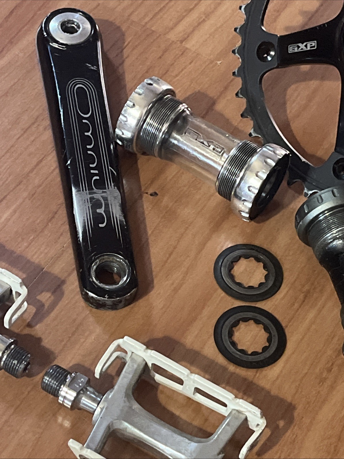 Sram Omnium Crankset Sugino 75 Ring 170mm Stainless 2 BB & All City Pedals 🔥