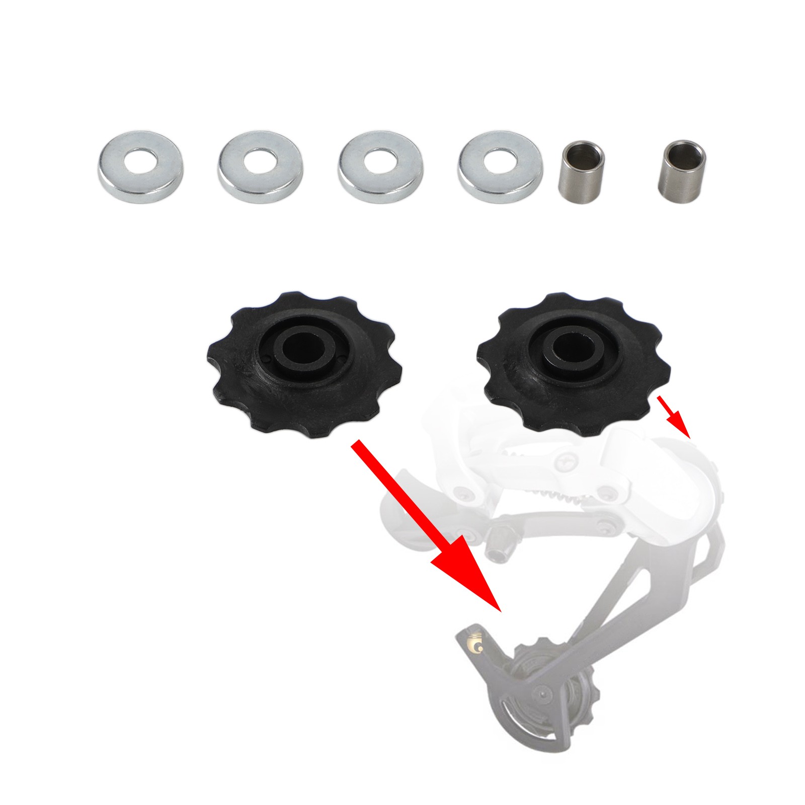 👍6mm Derailleur Jockey Wheel Pulley Conversion Kit For Vintage Simplex Suntour