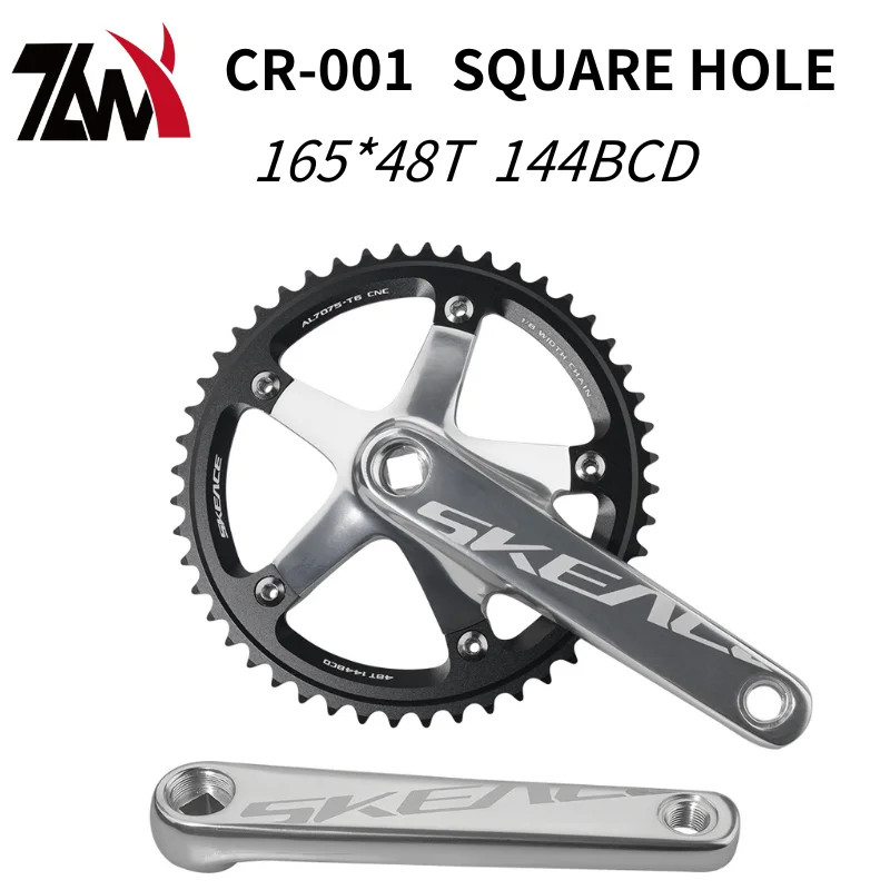 SKEACE Bicycle Crankset 144BCD Mountain Bike Square Hole Crank Aluminum Alloy Si