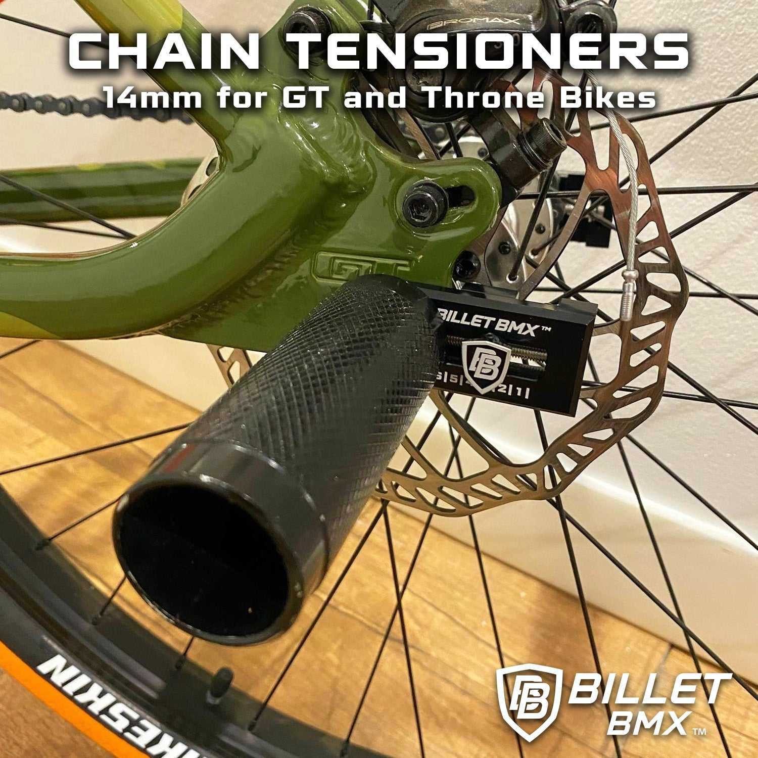 BILLET BMX Chain Tensioners 14mm Axle Pair for GT, Throne and ZOOZ Bikes (2-PACK
