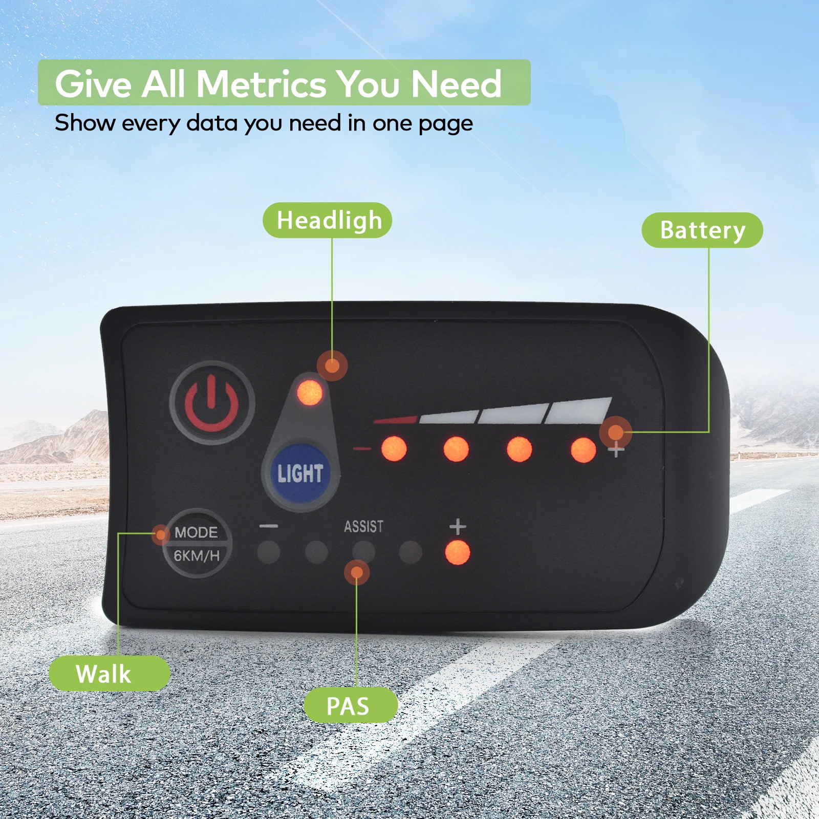 36V Electric Bike Computer Ebike Wired Odometer Speedometer Waterproof Stopwatch