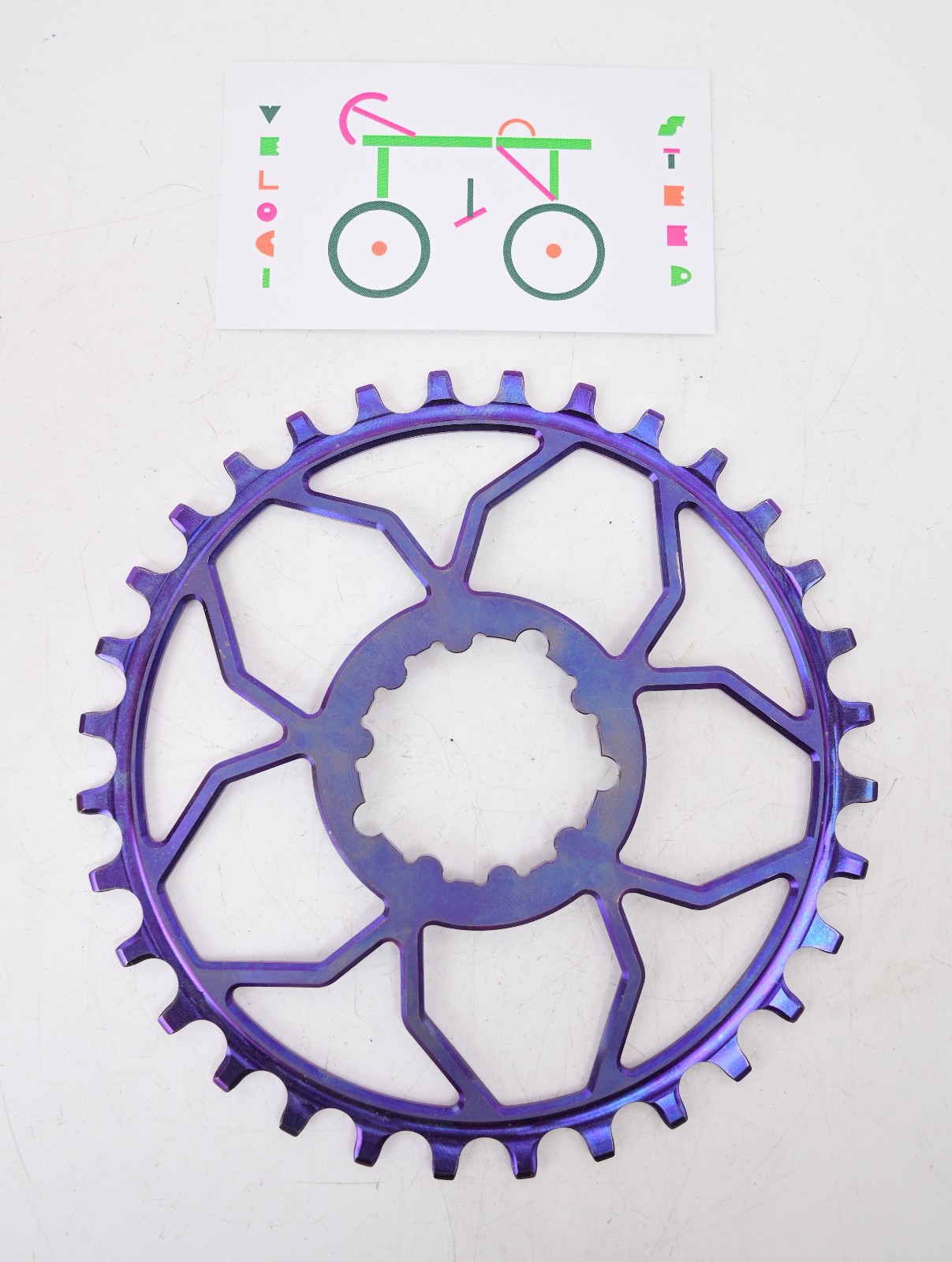 5DEV Titanium Purple, SRAM 3-Bolt Direct Mount Bike Chainring, 32T, 3mm Offset