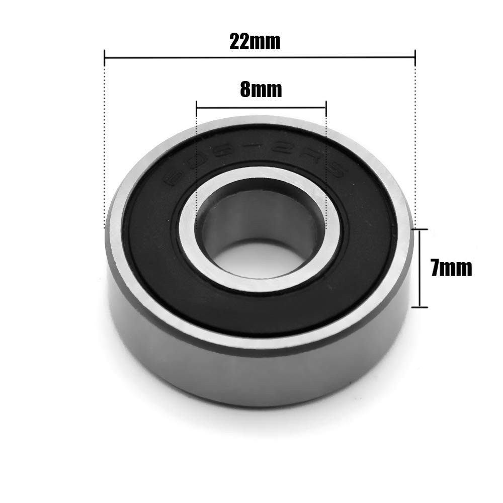 Wellgo 608-2RS Ball Bearings Skateboard Double Rubber Sealed…