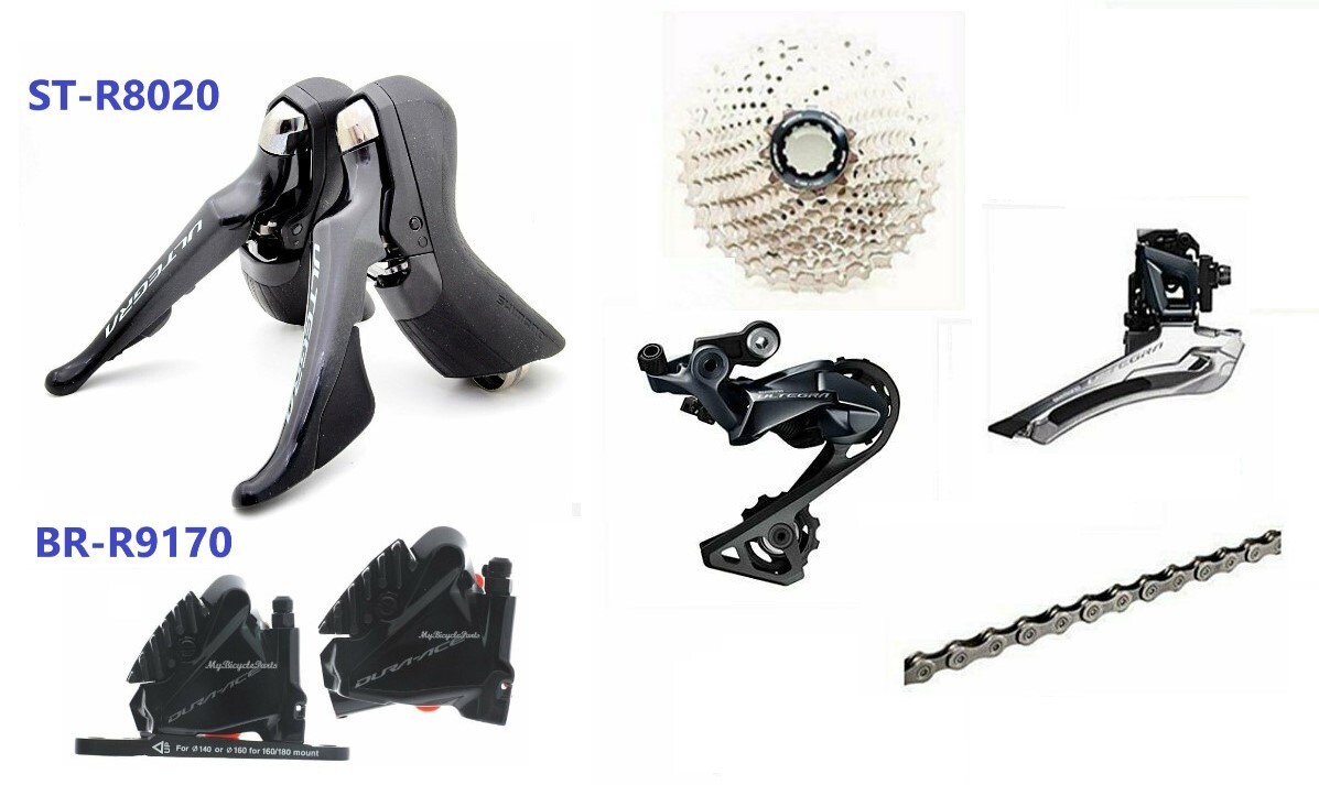 Shimano Ultegra ST-R8020 ST/RD/FD-R8000/CS Hydraulic Disc Brake Groupset READ