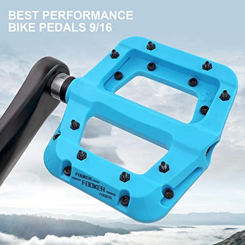MTB Pedals Mountain Bike Pedals 3 Bearing Non-Slip Lightweight Blue 3 bearing