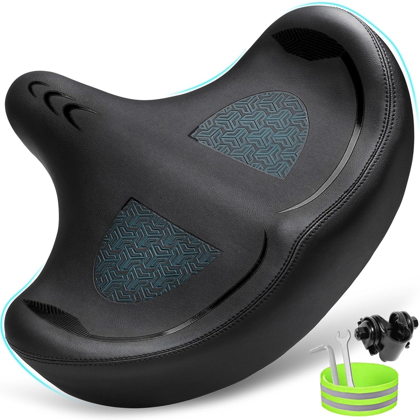 Oversized Bike Seat for Men & Women Comfort, Extra Wide Bicycle Seat Cushion,…