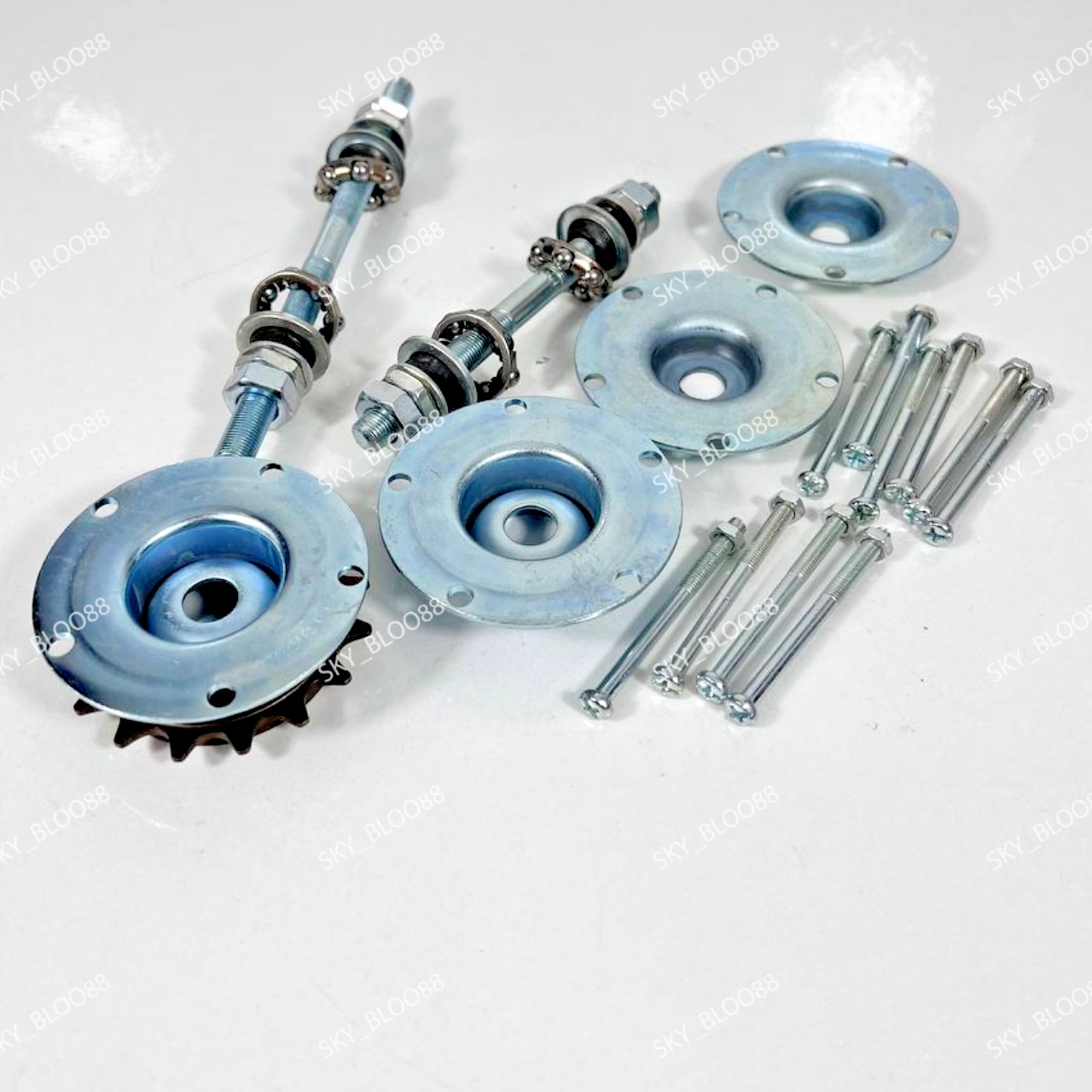BMX Bicyle 20″ Hub Set Front And Rear PVC RIM BEARING SUB SHAFT and 16T SPROCKET