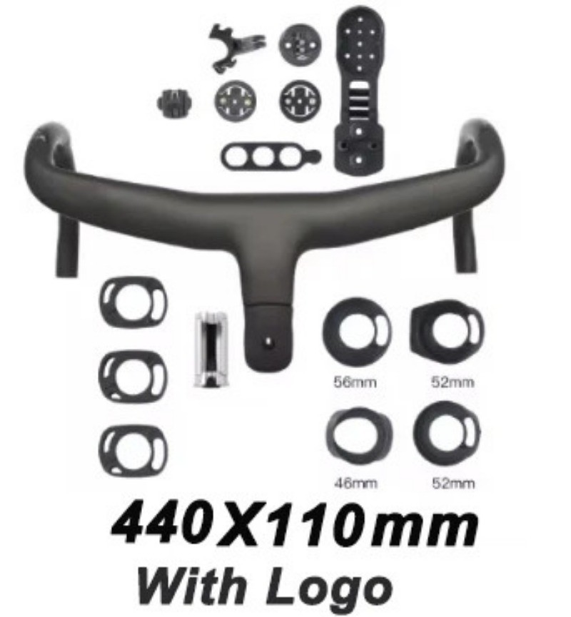 Road Bicycle Integrated handlebar Internal Routing Cable Carbon with Mount